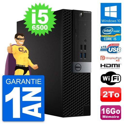 Dell OptiPlex 7040 SFF Core i5-6500 16GB RAM 2TB HDD HDMI Windows 10 Wifi