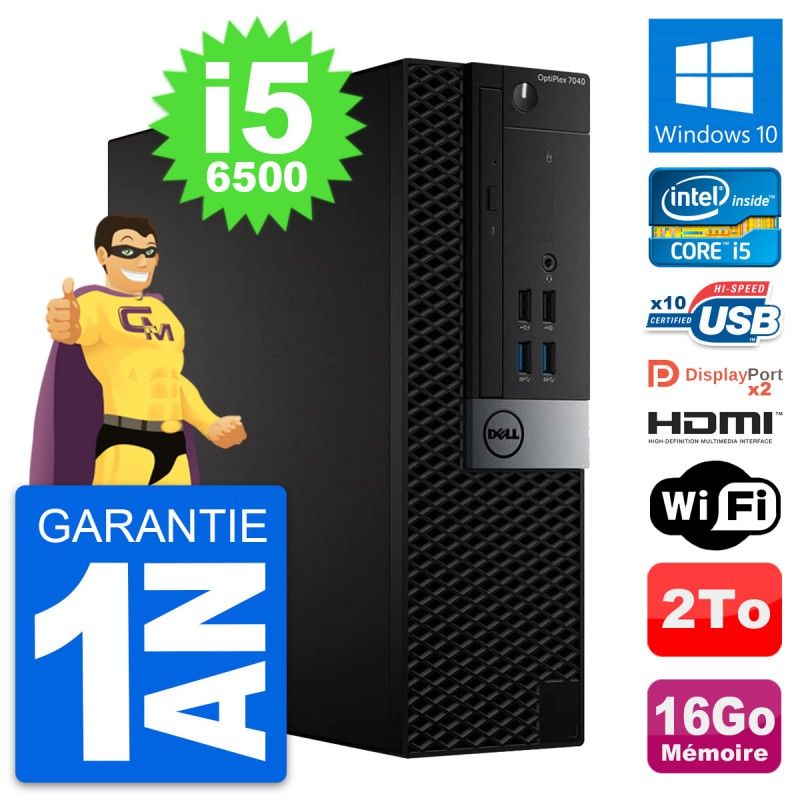 Dell OptiPlex 7040 SFF Core i5-6500 16GB RAM 2TB HDD HDMI Windows 10 Wifi