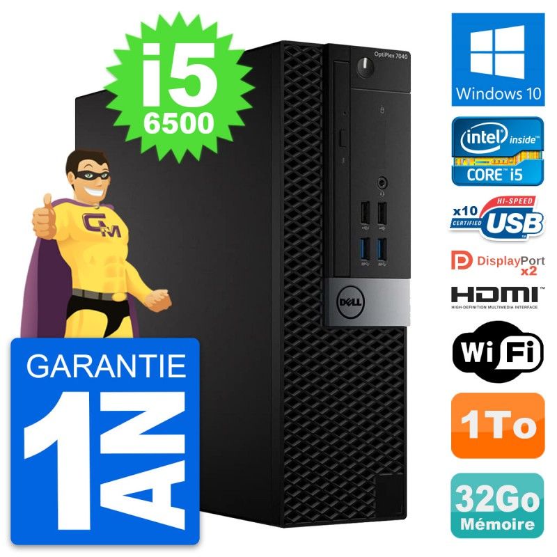 Dell OptiPlex 7040 SFF Core i5-6500 32GB RAM 1TB HDD HDMI Windows 10 WiFi