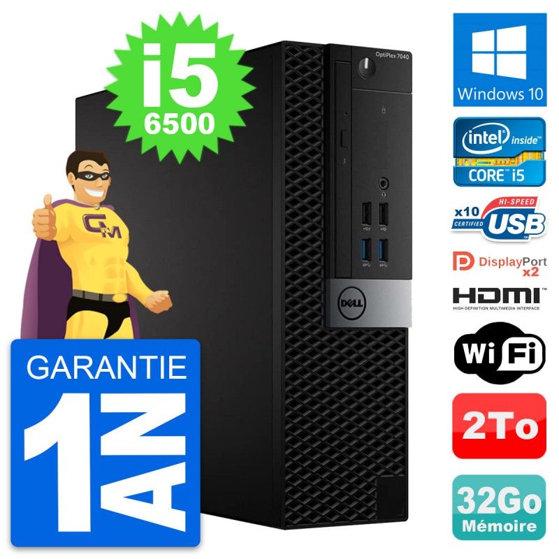 Dell OptiPlex 7040 SFF Core i5-6500 32GB RAM 2TB HDD HDMI Windows 10 Wifi