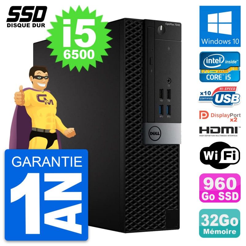 Dell OptiPlex 7040 SFF Core i5-6500 32GB RAM 960GB SSD Windows 10 WiFi