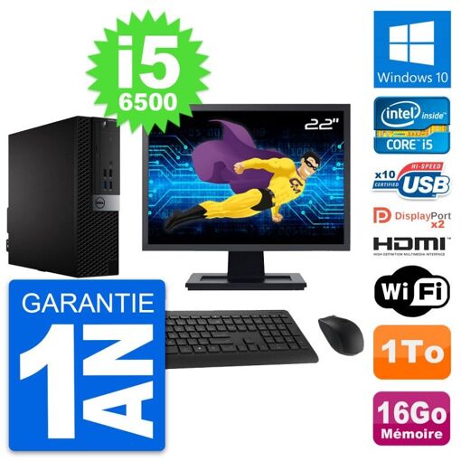 Computadora Dell OptiPlex 7040 SFF - Pantalla de 22', i5-6500, 16GB RAM, 1TB HDD, HDMI
