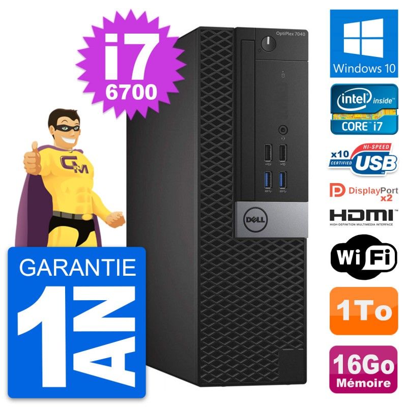 Dell OptiPlex 7040 SFF Core i7-6700 16GB RAM 1TB HDD HDMI Windows 10 WiFi