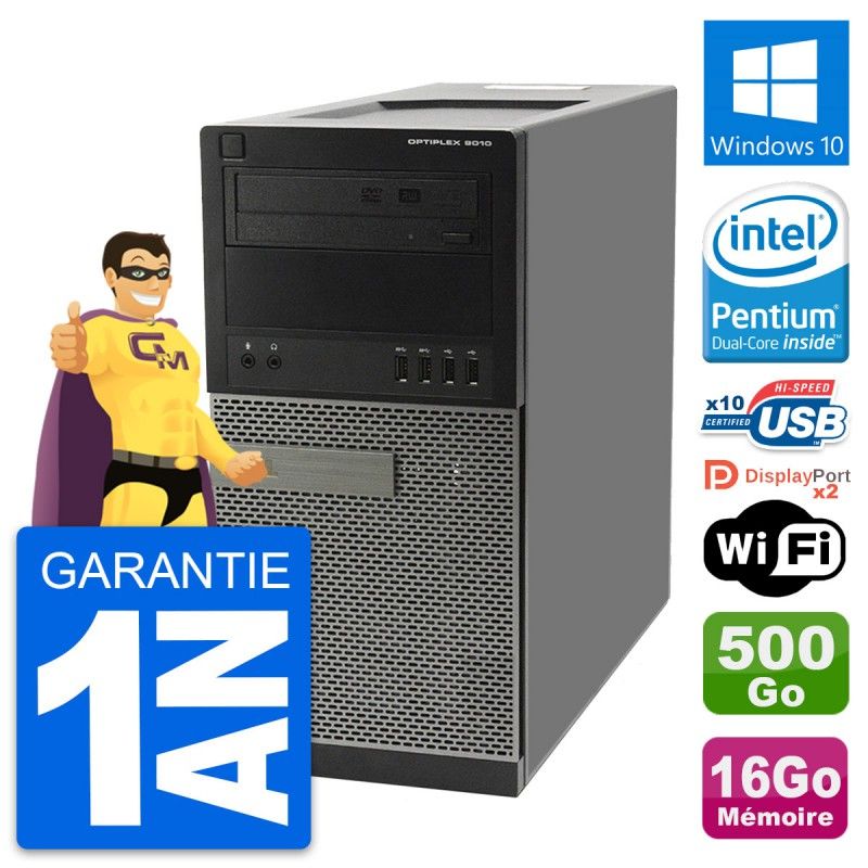 Dell OptiPlex 9010 Desktop PC - Intel G630, 16GB RAM, 500GB HDD, Windows 10, WiFi