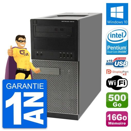 PC de escritorio Dell OptiPlex 9010 - Procesador Intel G630, 16GB RAM, 500GB HDD, Windows 10, WiFi