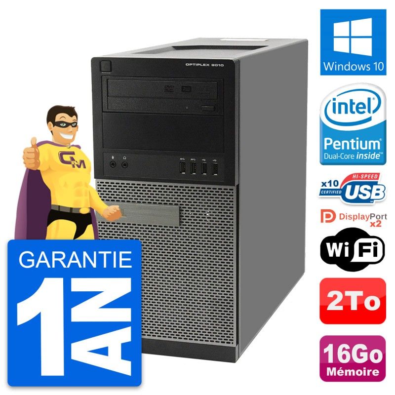 Dell OptiPlex 9010 Desktop PC - Intel G630, 16GB RAM, 2TB Hard Drive, Windows 10, WiFi