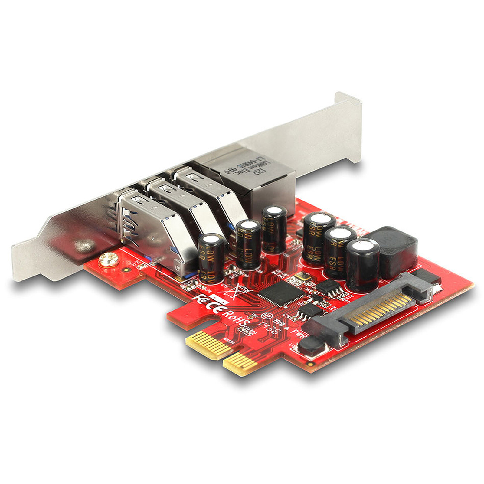 DeLock PCI Express controller card to 3 USB 3.0 ports and 1x Gigabit Ethernet 