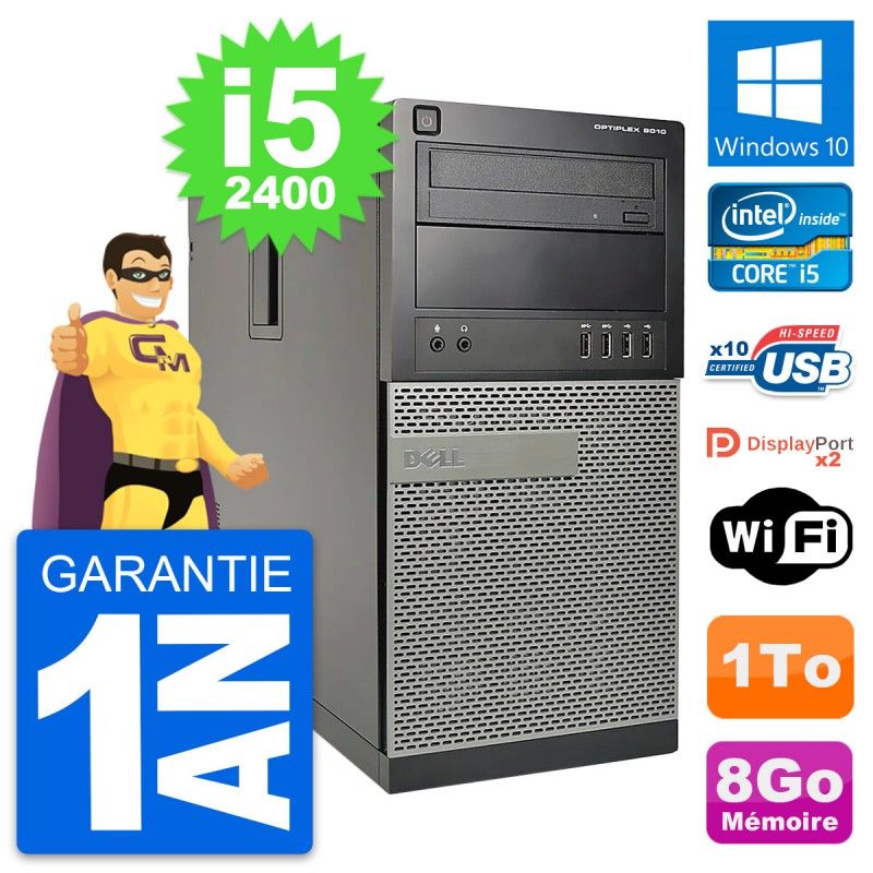 Dell OptiPlex 9010 Desktop PC - Intel Core i5-2400, 8GB RAM, 1TB HDD, Windows 10, WiFi