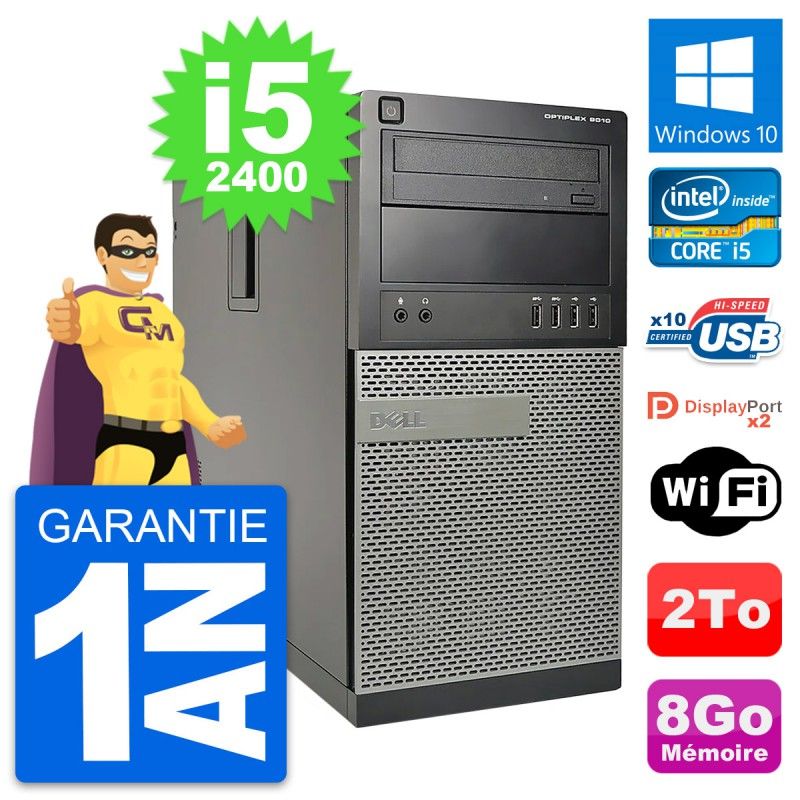 Dell OptiPlex 9010 Desktop PC - Intel Core i5-2400, 8GB RAM, 2TB Storage, Windows 10, WiFi
