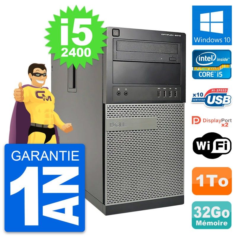 Dell OptiPlex 9010 Desktop PC - Intel i5-2400, 32GB RAM, 1TB HDD, Windows 10, WiFi