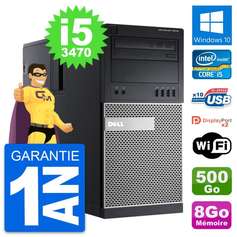 Dell OptiPlex 9010 Desktop PC - Intel i5-3470, 8GB RAM, 500GB HDD, Windows 10, WiFi