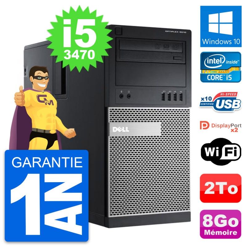 Dell OptiPlex 9010 Desktop PC - Intel Core i5-3470, 8GB RAM, 2TB HDD, Windows 10
