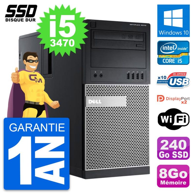 Dell OptiPlex 9010 Desktop PC - Intel Core i5, 8GB RAM, 240GB SSD, Windows 10