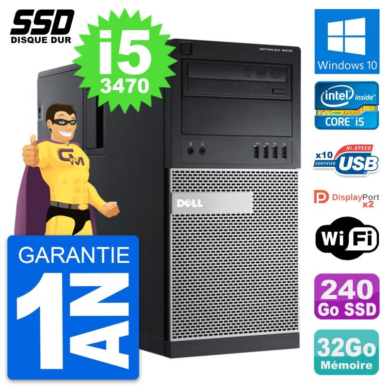 Dell OptiPlex 9010 Desktop PC - Intel Core i5, 32GB RAM, 240GB SSD, Windows 10
