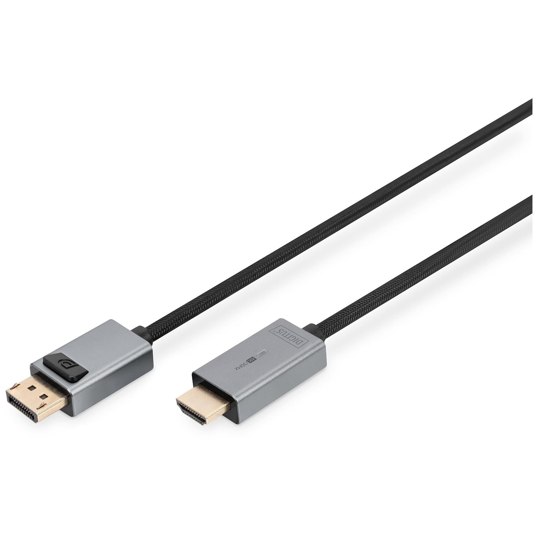 Digitus 4K DisplayPort to HDMI Adapter Cable, DP to HDMI Type A