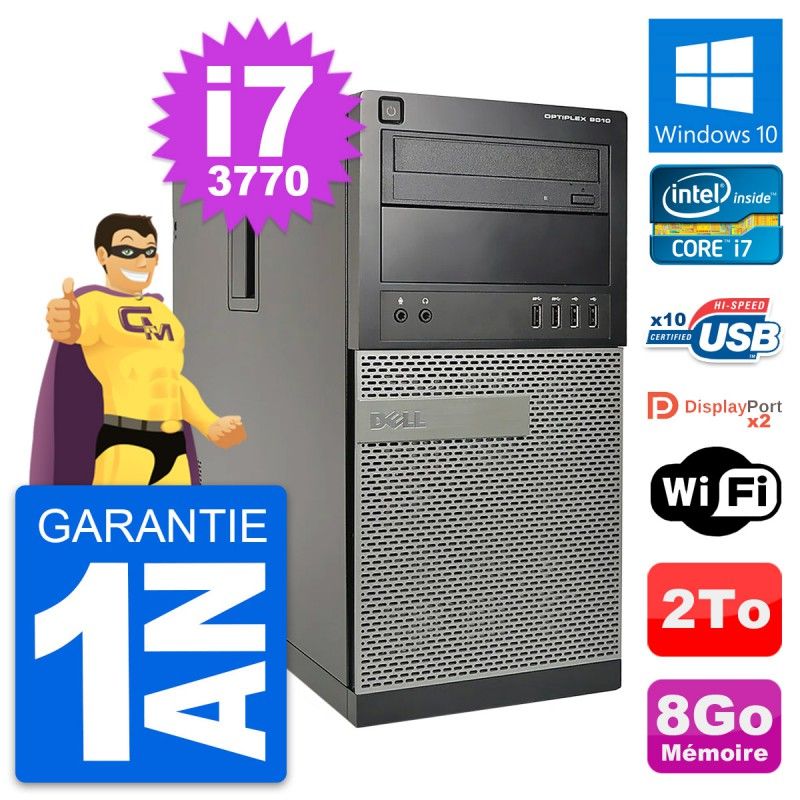 Dell OptiPlex 9010 Desktop PC - Intel Core i7-3770, 8GB RAM, 2TB HDD, Windows 10, WiFi