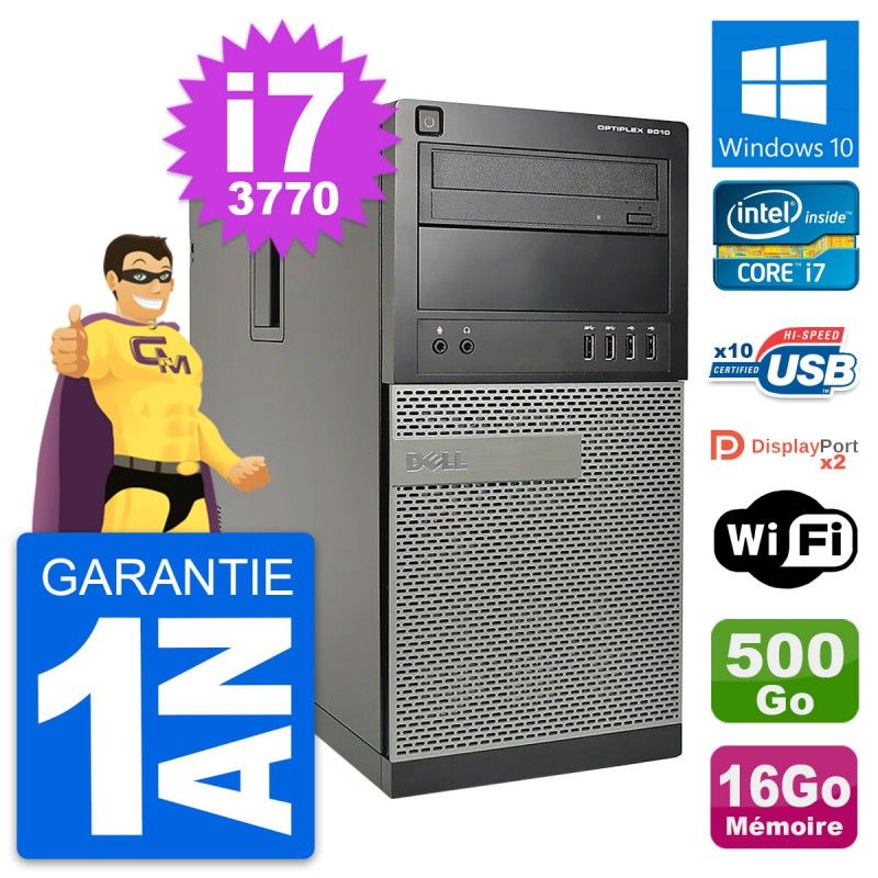 Dell OptiPlex 9010 Desktop PC - Intel i7-3770, 16GB RAM, 500GB HDD, Windows 10, WiFi