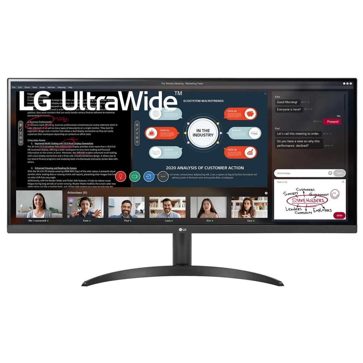 Monitor LED LG de 86,4 cm Ultra Ancho - 34WP500-B