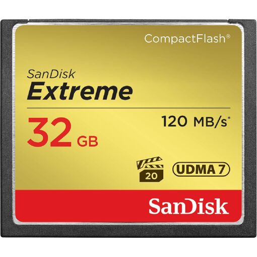 Sandisk Compact Flash Memory Card 32GB - 120Mbps