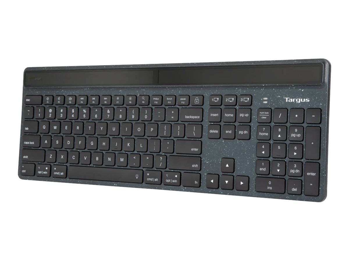 Targus EcoSmart Wireless Keyboard - Durable Energy Collection - Antimicrobial - Backlit - Bluetooth 5.0 - QWERTY - UK - Scissor Key Switch - Black