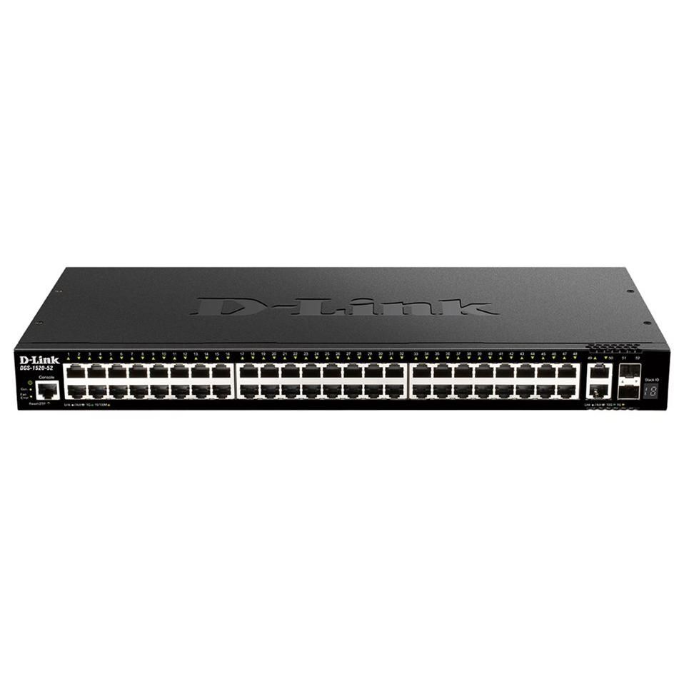 D-Link DGS 1520-52 Switch - C3 Intelligent - 48x 10/100/1000 + 2x 10 Gigabit Ethernet + 2x 10G SFP+ - Rack Mountable