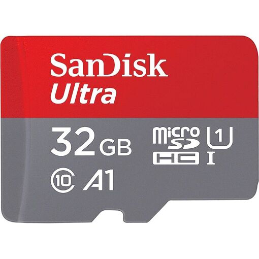SanDisk Ultra microSDHC Card 32GB + Adapter - Class 10, U1, A1 Certified