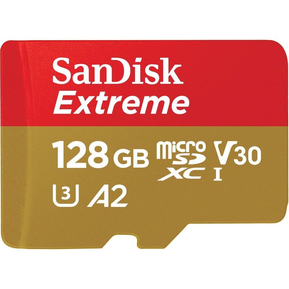 SanDisk Extreme 128GB MicroSDXC Card + SD Adapter - Class 10, U3, V30