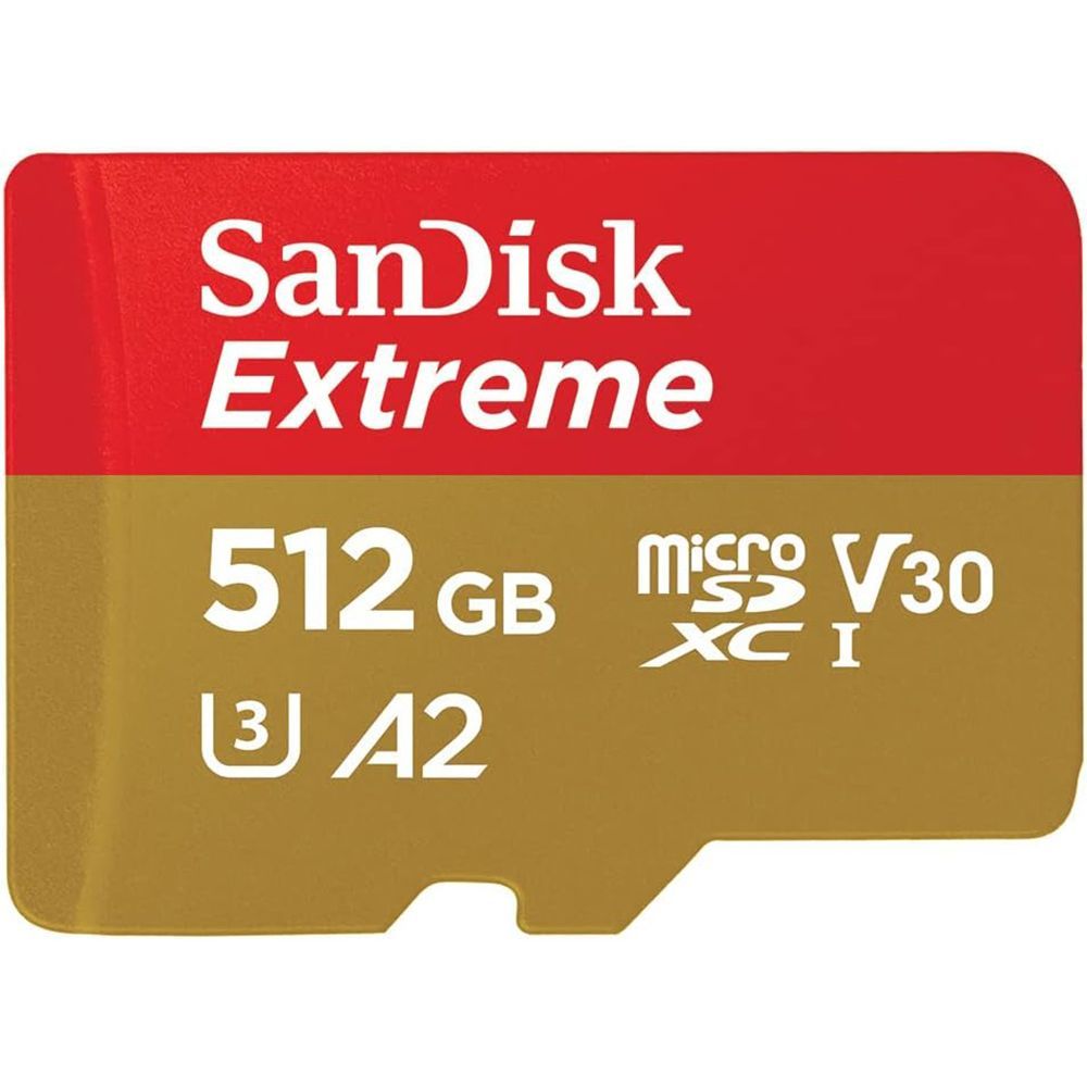 SanDisk Extreme 512GB MicroSDXC Card + SD Adapter - Class 10, U3, V30