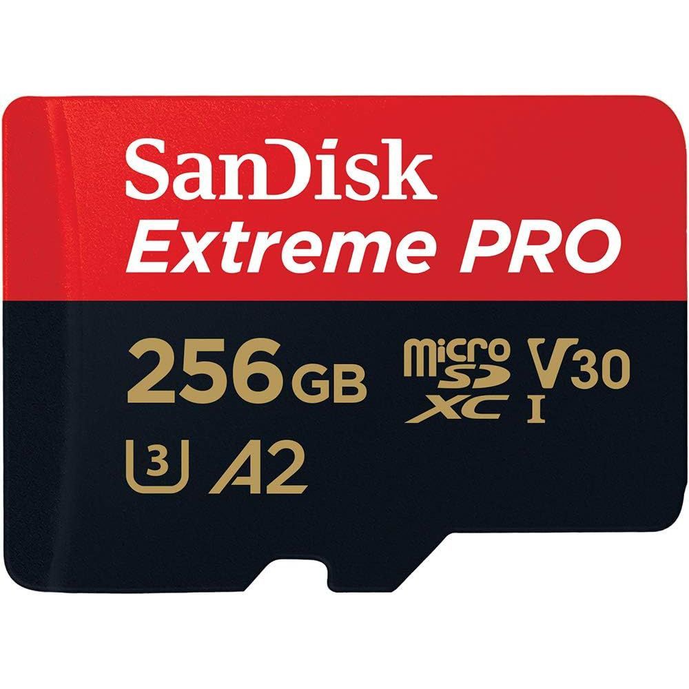 SanDisk 256GB Extreme Pro MicroSDXC Card + SD Adapter (Class 10, U3, V30)