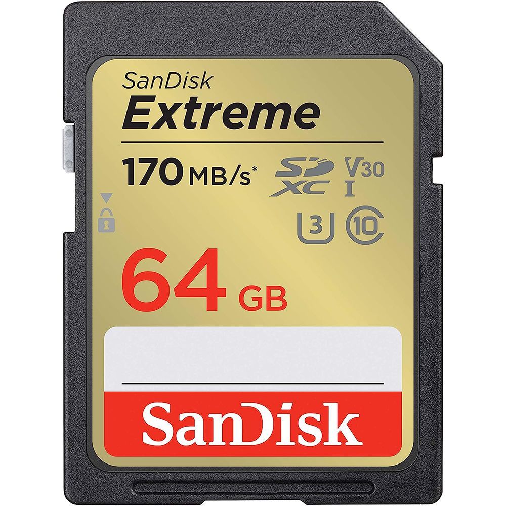 SanDisk 64GB Extreme SDXC Card + RescuePRO Deluxe Class 10, U3, V30