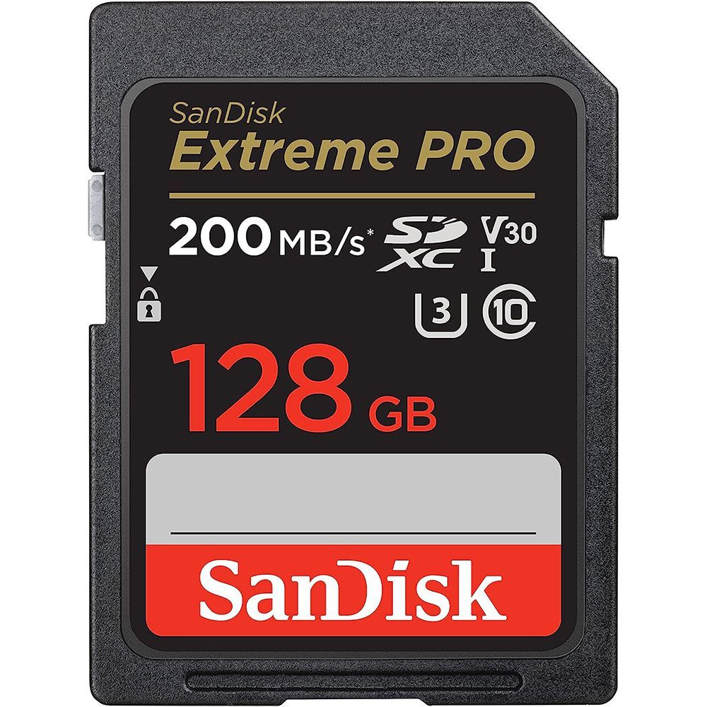 SanDisk 128GB Extreme PRO SDXC Card + RescuePRO Deluxe UHS-I, Class 10, U3, V30