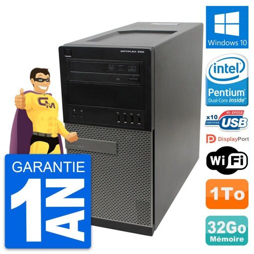 PC de escritorio Dell OptiPlex 990 - Procesador Intel G630, 32GB de RAM, 1TB HDD, Windows 10, WiFi
