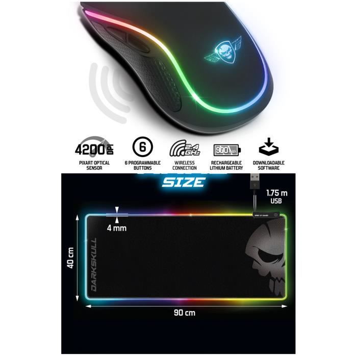 Spirit Of Gamer PRO M9 Wireless Mouse - 4200 DPI, Rechargeable, 6 Buttons, RGB LED