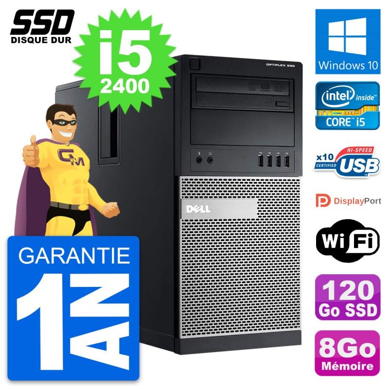 Dell OptiPlex 990 Desktop PC - Intel Core i5, 8GB RAM, 120GB SSD, Windows 10, WiFi
