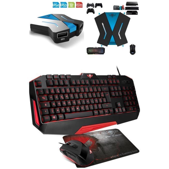 Spirit Of Gamer GAMER PRO-ULTIMATE MK3 RGB Mouse + Keyboard + Mousepad + CrossGame for Nintendo Switch / PS4 Xbox