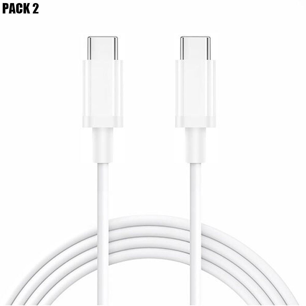 Câbles E.F.Connection USB-C vers USB-C (lot de 2) - 1 mètre, blanc