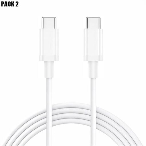 E.F.Connection USB-C to USB-C Cables (2 Pack) - 1 Meter, White