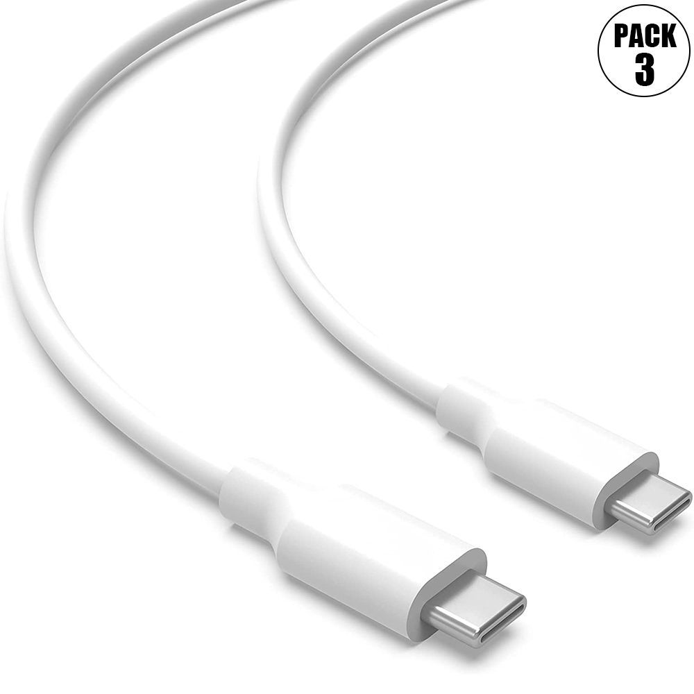 Cable USB-C a USB-C para Xiaomi 11i/11t/11t Pro 5G - Blanco 1m - Pack de 3 (E.F.Connection)