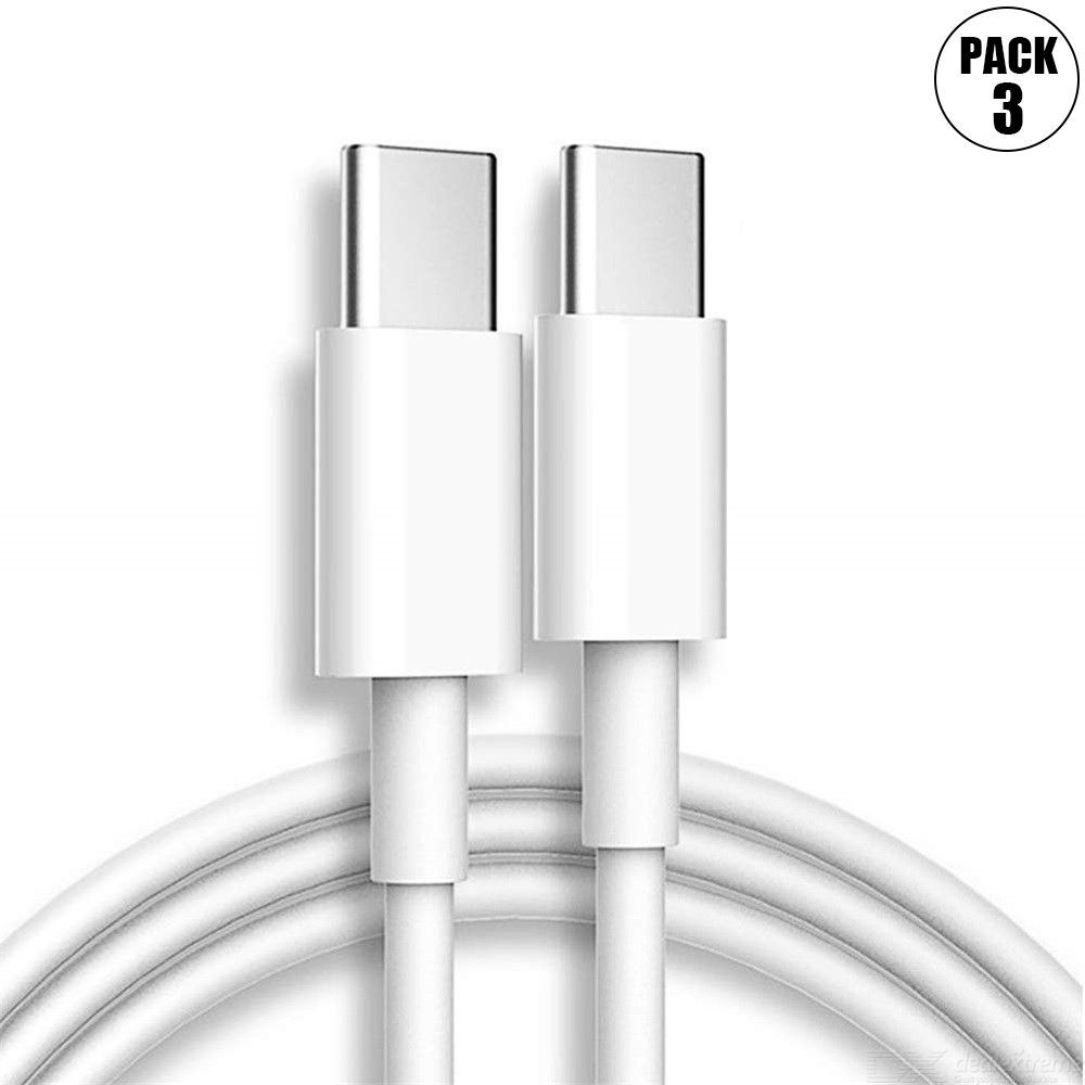 E.F.Connection USB-C to USB-C Cable - White, 1 Meter (3 Pack for iPhone 17 / 17 Air / 17 Pro / 17 Pro Max)