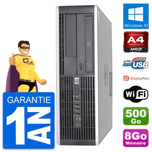 Computadora de escritorio HP 6305 Pro SFF - Procesador AMD A4-5300B, 8 GB de RAM, Disco duro de 500 GB, Windows 10, Wi-Fi
