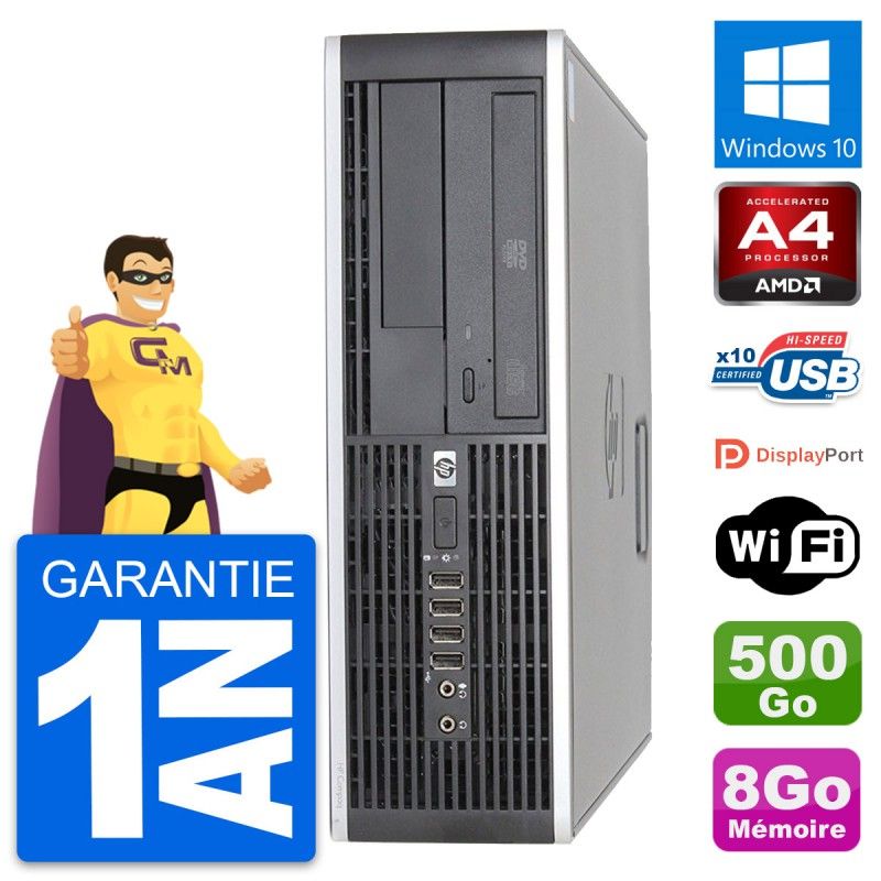 HP 6305 Pro SFF Desktop Computer - AMD A4-5300B, 8GB RAM, 500GB Hard Drive, Windows 10, Wi-Fi