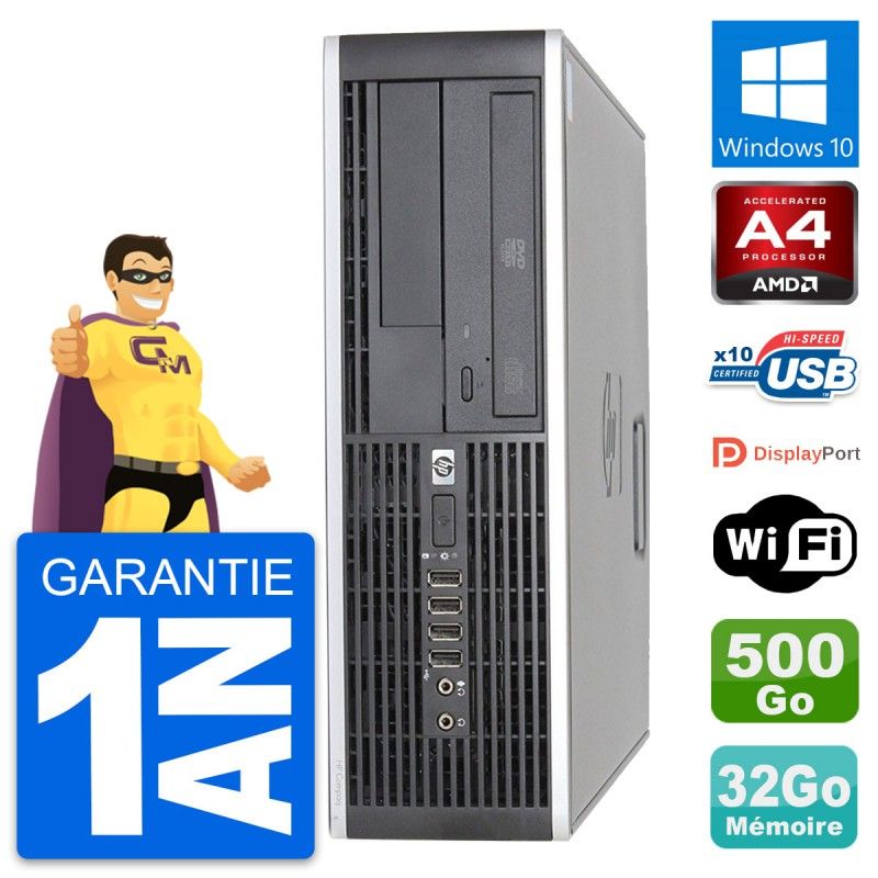 PC de escritorio HP 6305 Pro SFF - Procesador AMD A4-5300B, 32 GB de RAM, disco duro de 500 GB, Windows 10, WiFi