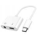 DLH USB-C to Headphone Jack Adapter - 11cm - White
