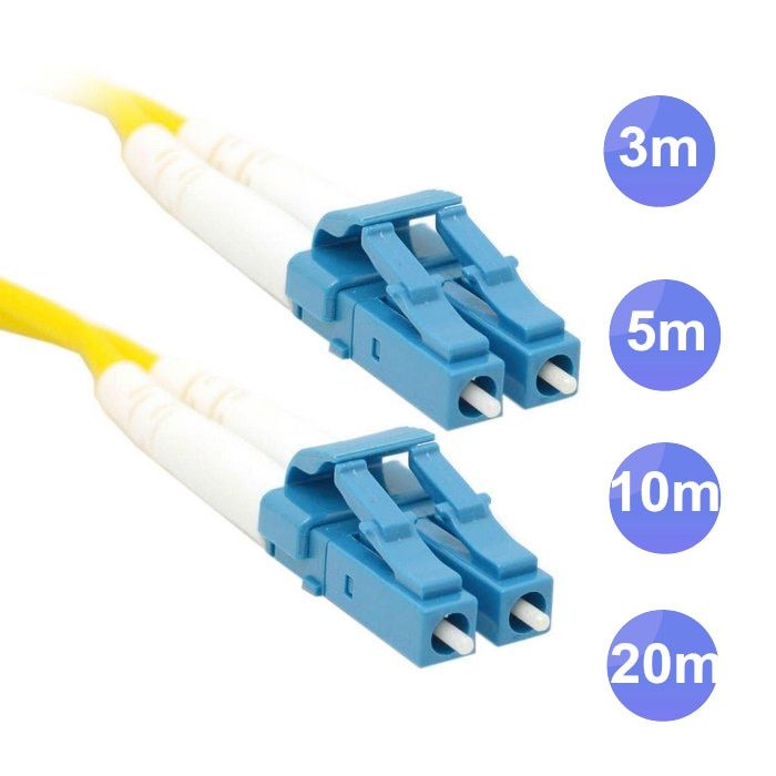Nipseyteko Double LC to LC SM Duplex Optical Monomode Fiber Cable, 30m