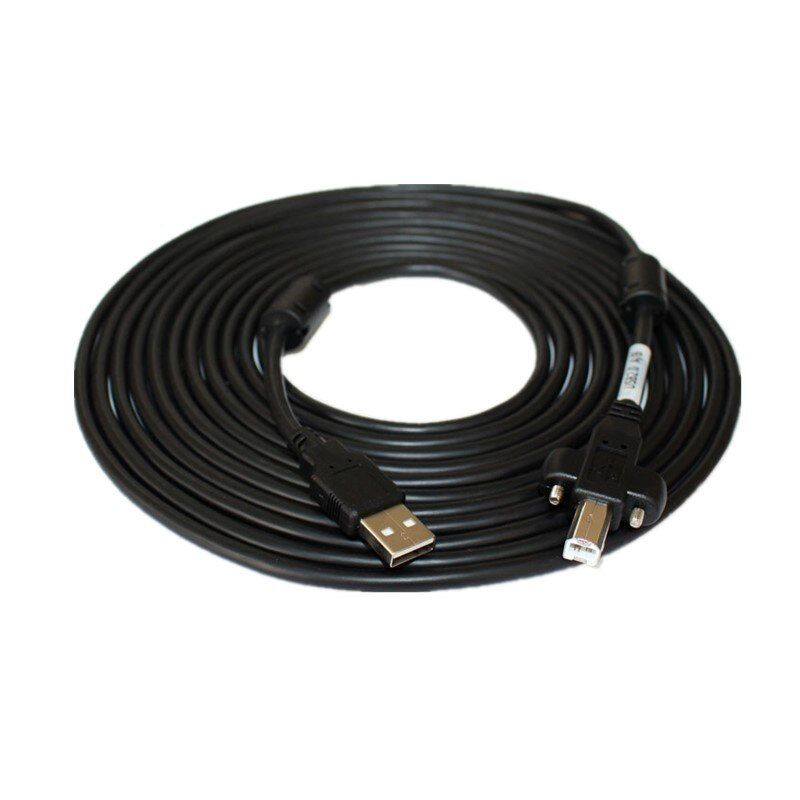 Nipseyteko USB 2.0 B Male Cable with Screw Lock for Industrial Printers and Cameras