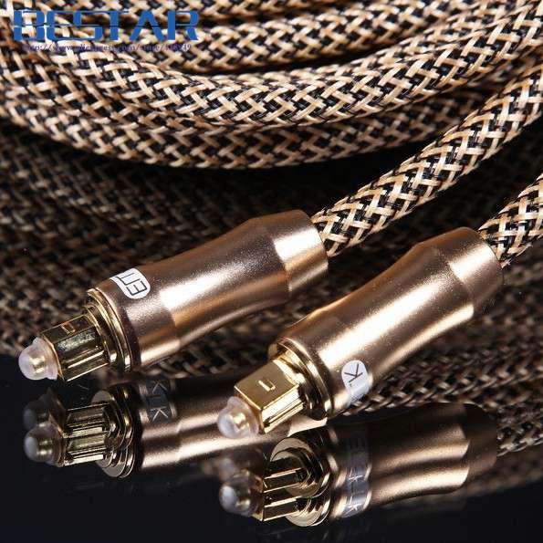 Nipseyteko 15m Golden Optical Fiber Cable (OD6.0mm, Toslink Digital)