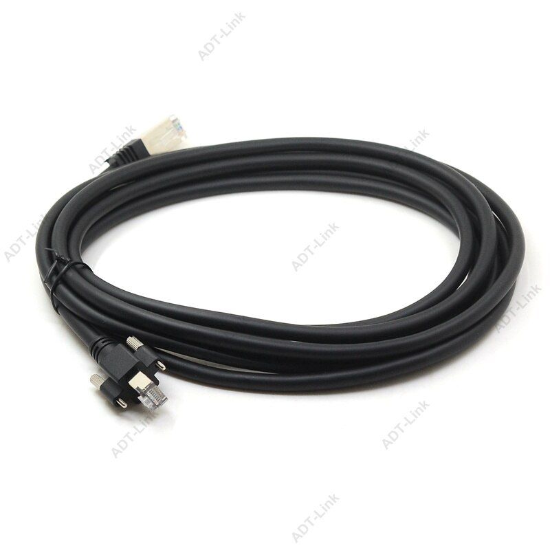 Nipseyteko Gigabit Ethernet Cable 5m, Industrial Digital Camera RJ45 Cables with Locking Nuts for Dalsa Genie-Nano Jay