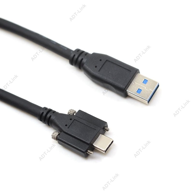 Nipseyteko Industrial Camera 5m, USB 3.1 Type-C USB-C, Extremely Flexible Data Cable with Screws 1M 3M 5M, for IDS xidea, Industrial Vision