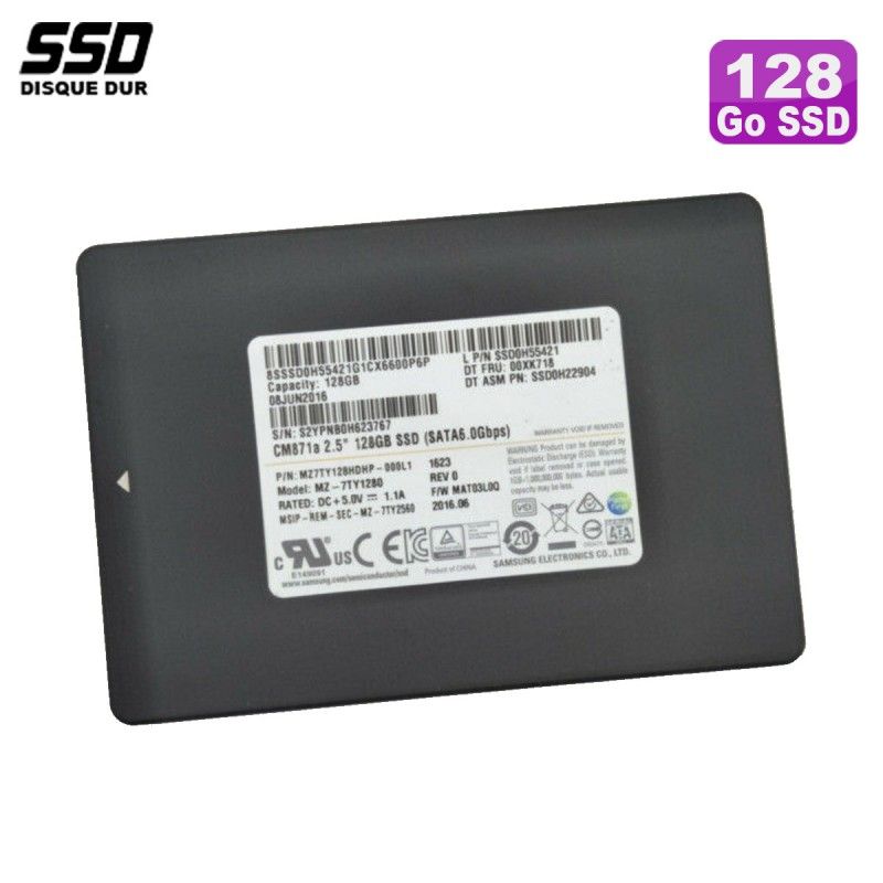 SSD interno de Samsung de 128 GB, 2.5" (MZ7TY128HDHP-000L1, SSD0H55421/FRU 00XK718, SSD0H22904)