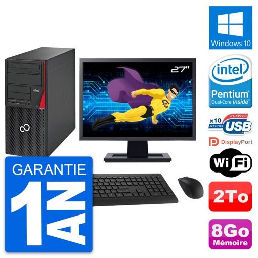 Fujitsu P720 27-Inch All-in-One PC - Intel Pentium G3220, 8GB RAM, 2TB HDD, Windows 10